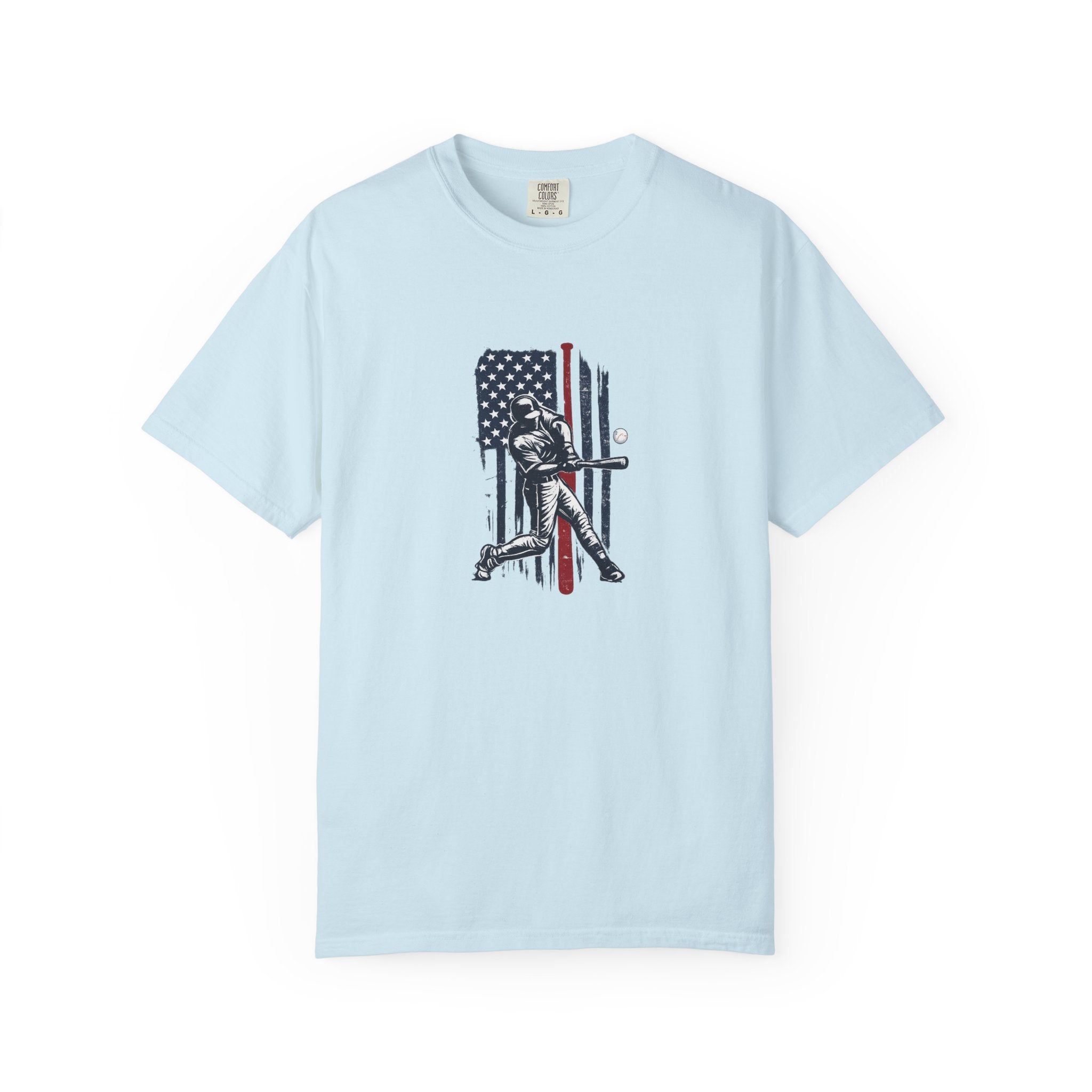 Baseball Player American Flag T-Shirt