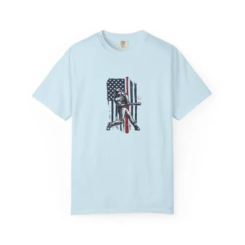 Baseball Player American Flag T-Shirt