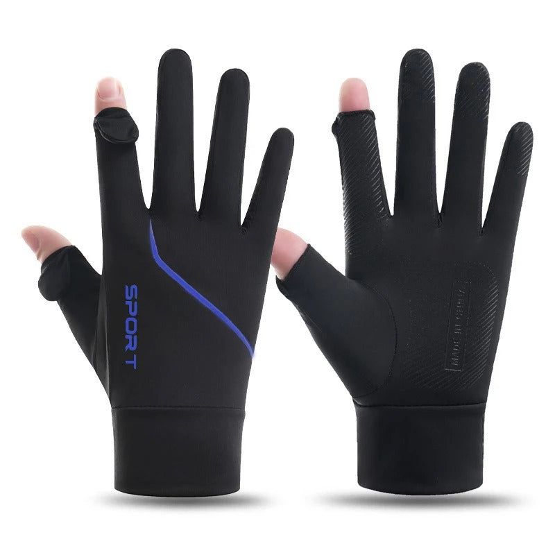 UV Sun Protection Ice Silk Gloves – Breathable Full Finger Touchscreen
